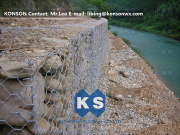Μονολιθικός γαλβανισμένος σιδήρου διατηρώντας τοίχος Gabions πλέγματος καλωδίων εξαγωνικός ενωμένος στενά